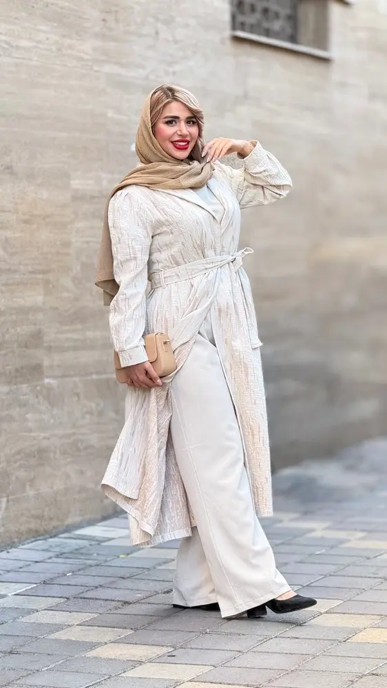 مانتو بلند ژاکارد نگین